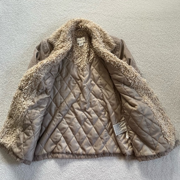 Women's Tan Jacket with Faux Fur Lining - Picture 2 of 5